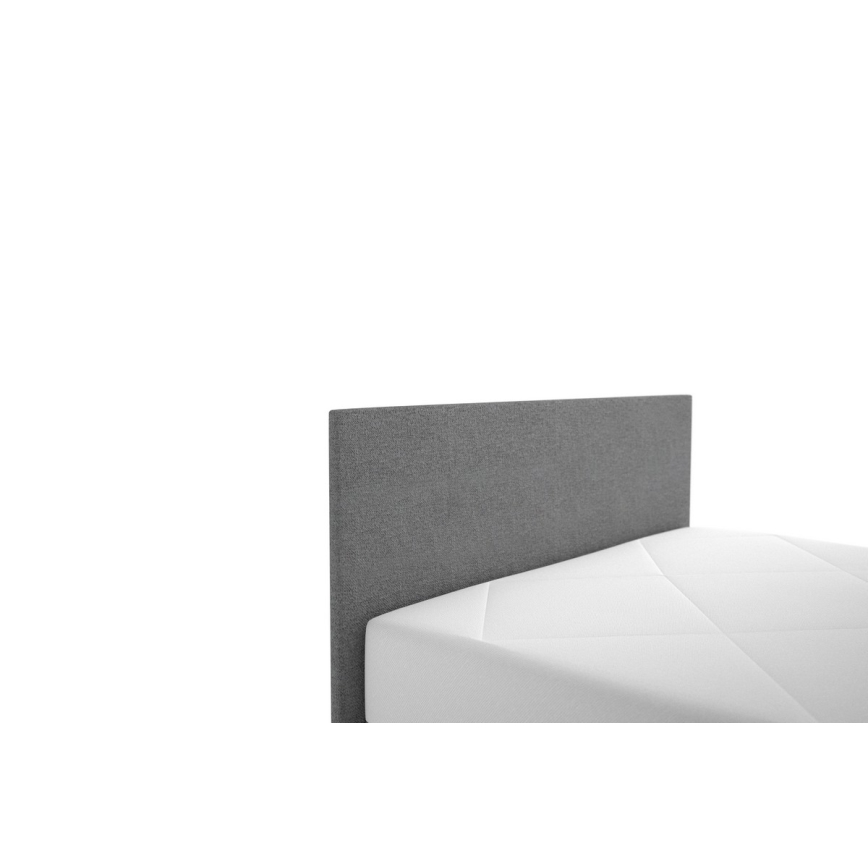 Letto imbottito con contenitore e materasso DARIA 120x200 cm grigio
