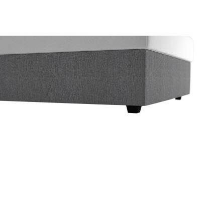 Letto imbottito con contenitore e materasso DARIA 120x200 cm grigio