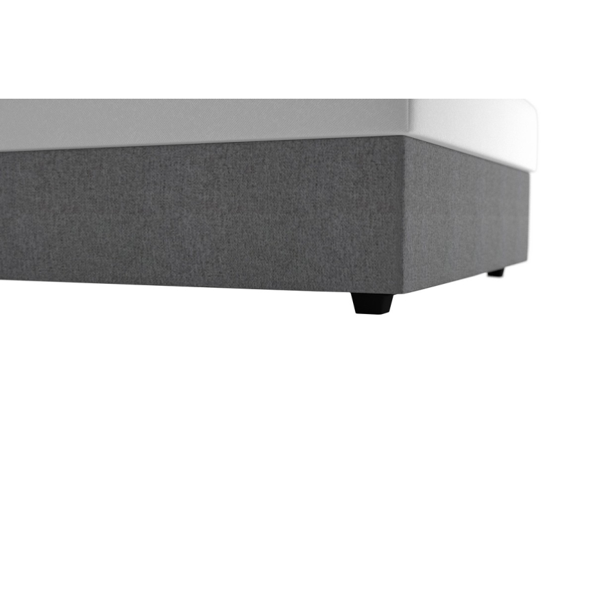 Letto imbottito con contenitore e materasso DARIA 120x200 cm grigio
