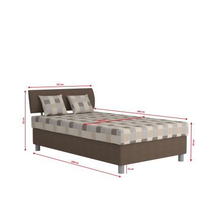 Letto imbottito con contenitore e materasso GEORGE 120x200 cm marrone