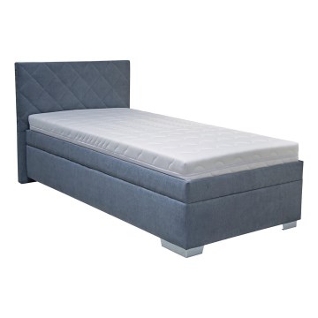 Letto imbottito con contenitore e materasso LANA 90x200 cm blu