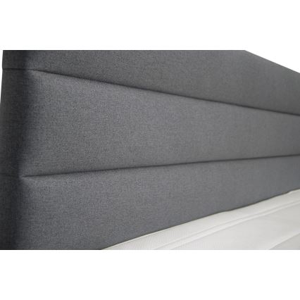 Letto imbottito con contenitore e matracemi con un topper NEW BOLERO 160x200 cm grigio