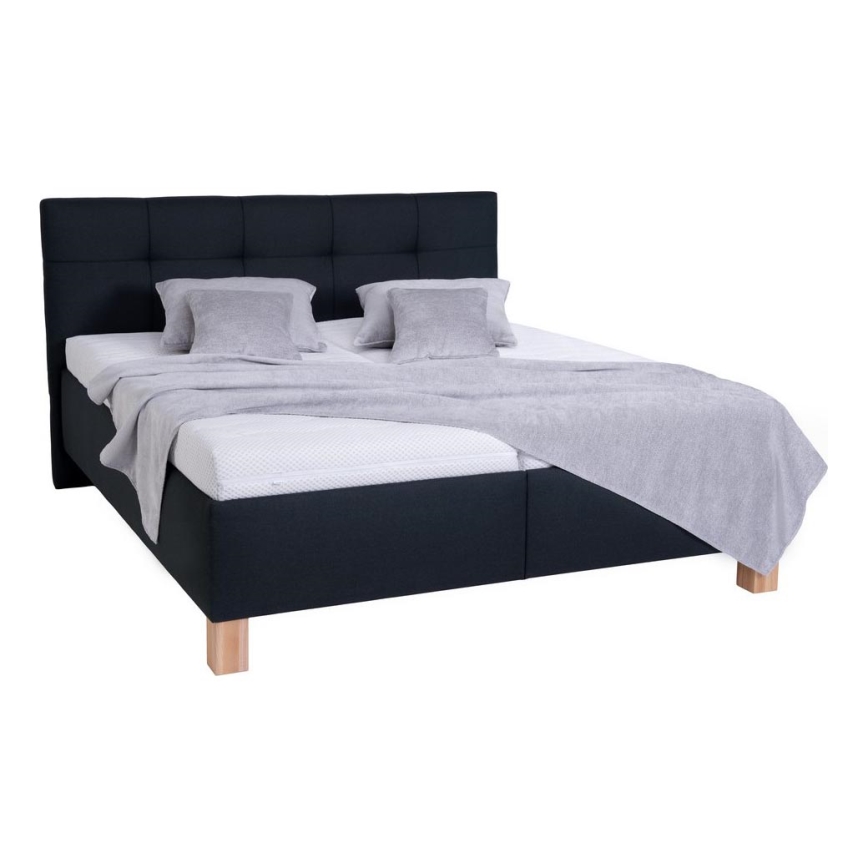 Letto imbottito con contenitore MARIA 160x200 cm, senza materasso, antracite