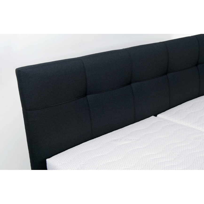 Letto imbottito con contenitore MARIA 160x200 cm, senza materasso, antracite
