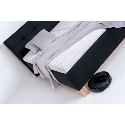 Letto imbottito con contenitore MARIA 160x200 cm, senza materasso, antracite