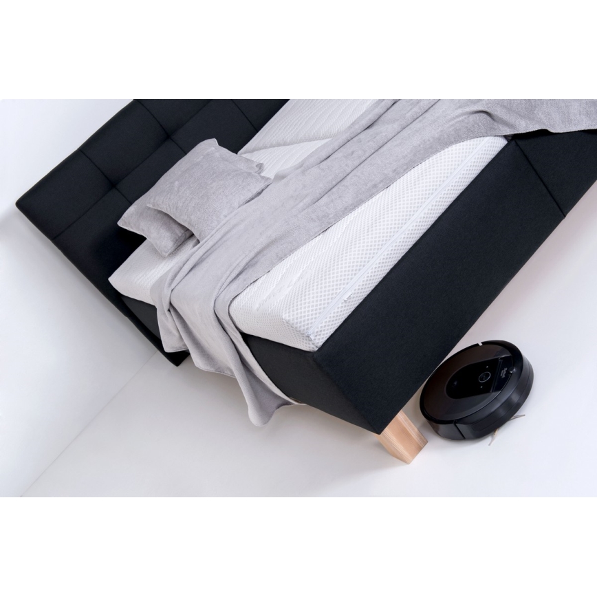 Letto imbottito con contenitore MARIA 160x200 cm, senza materasso, antracite