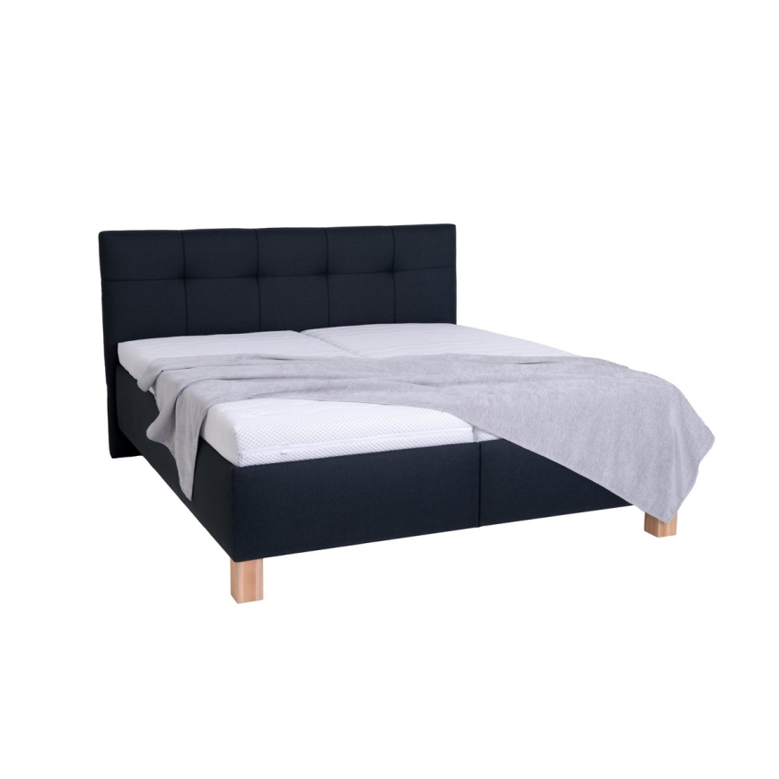 Letto imbottito con contenitore MARIA 160x200 cm, senza materasso, antracite