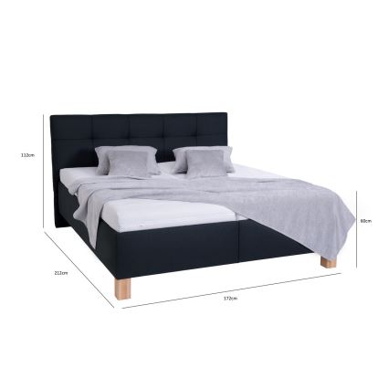 Letto imbottito con contenitore MARIA 160x200 cm, senza materasso, antracite