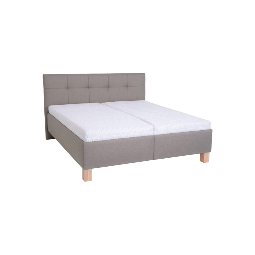 Letto imbottito con contenitore MARIA 160x200 cm, senza materasso, taupe