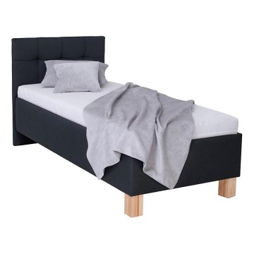 Letto imbottito con contenitore MARIA ONE 90x200 cm, senza materasso, antracite