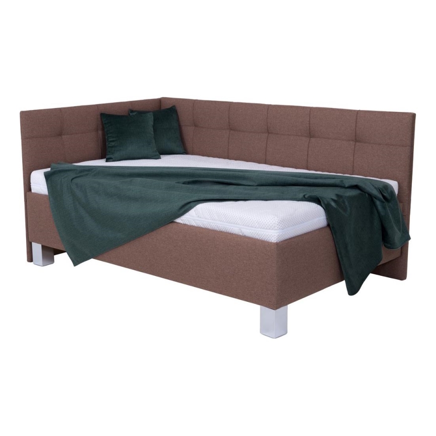 Letto imbottito con contenitore MARIA PETITE 120x200 cm, marrone (senza materasso)
