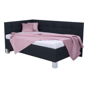 Letto imbottito con contenitore MARIA PETITE 120x200 cm, senza materasso, antracite