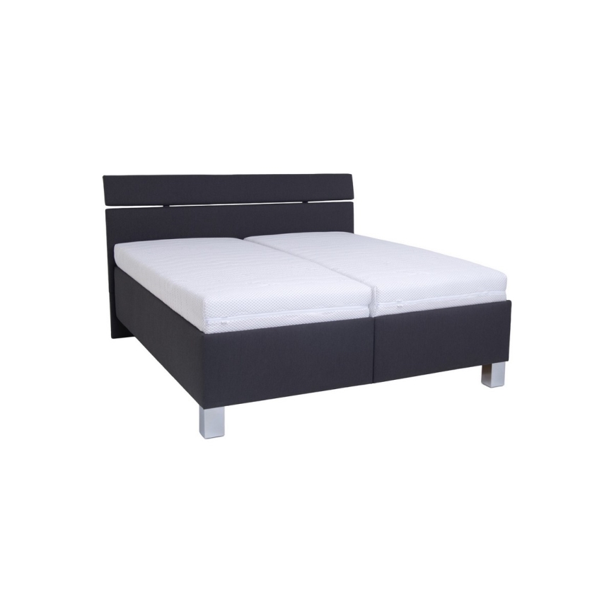 Letto imbottito con contenitore senza materasso ALIS 160x200 cm antracite