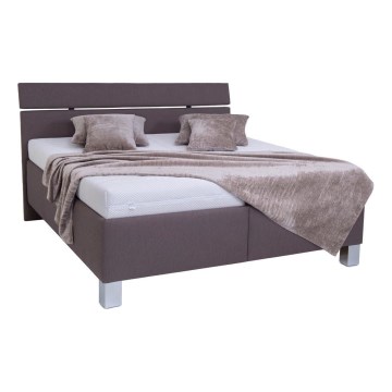 Letto imbottito con contenitore senza materasso ALIS 180x200 cm marrone