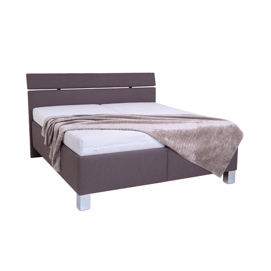 Letto imbottito con contenitore senza materasso ALIS 180x200 cm marrone