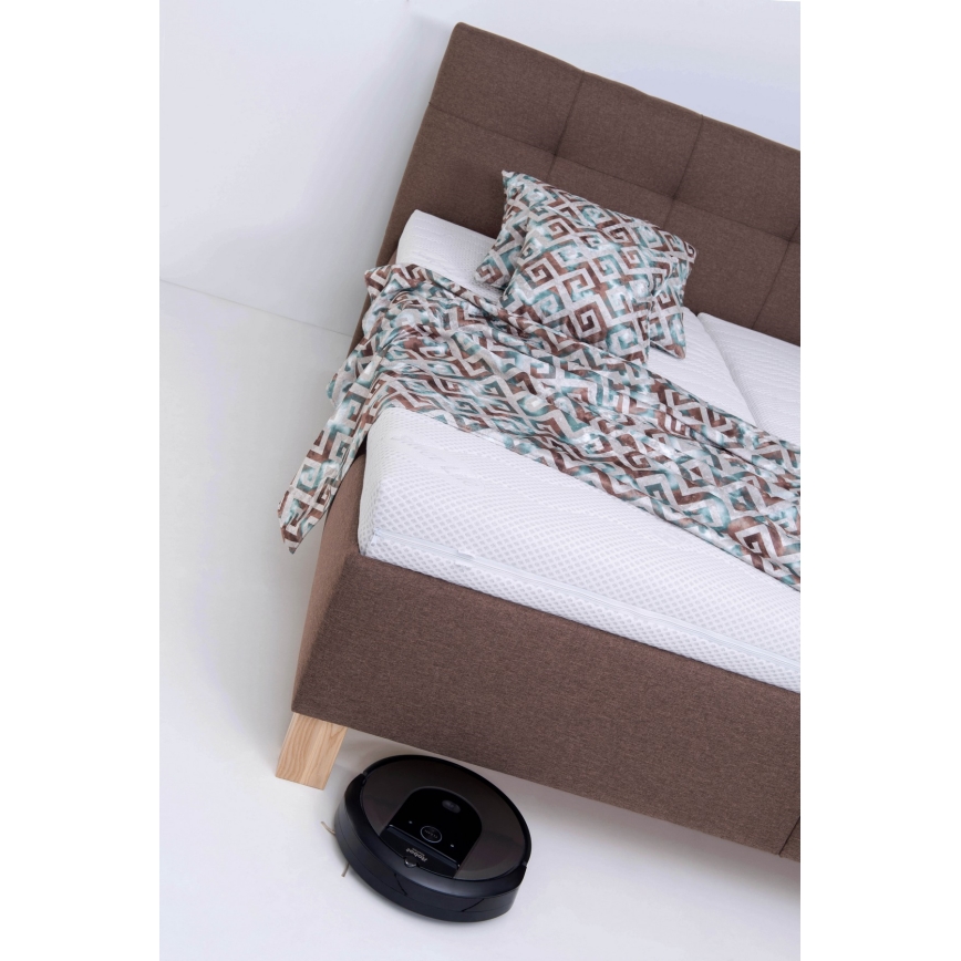 Letto imbottito con contenitore senza materasso MARIA 180x200 cm marrone