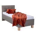 Letto imbottito con contenitore senza materasso MARIA ONE 90x200 cm taupe