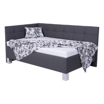 Letto imbottito con contenitore senza materasso MARIA PETITE 120x200 cm grigio