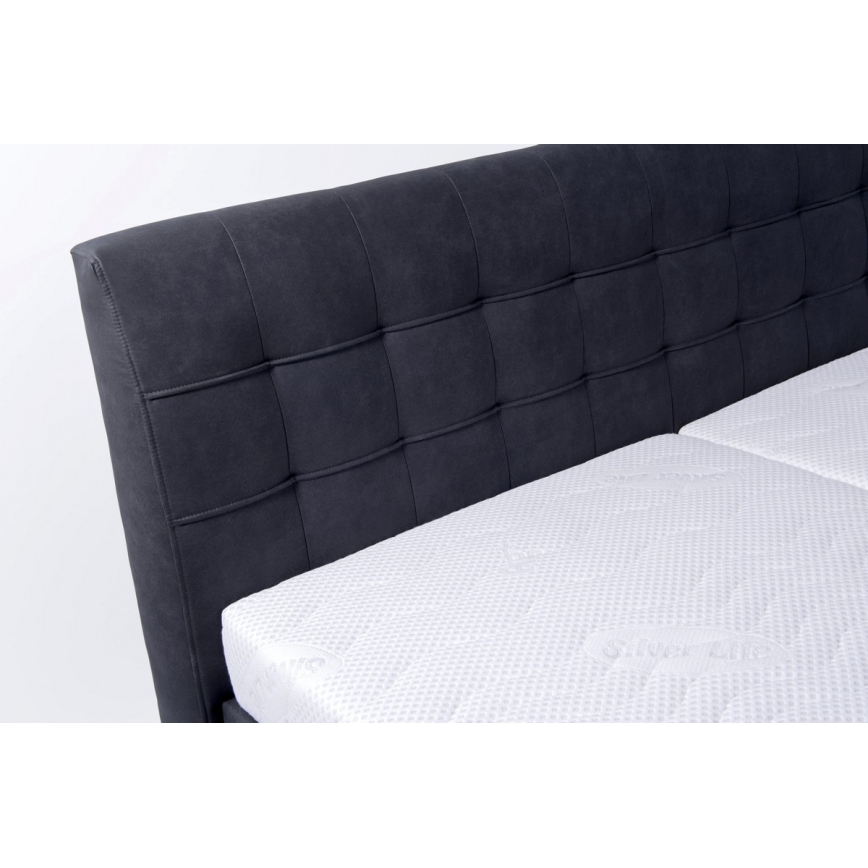 Letto imbottito con contenitore senza materasso VIOLET 160x200 cm antracite
