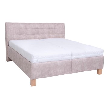 Letto imbottito con contenitore senza materasso VIOLET 160x200 cm beige