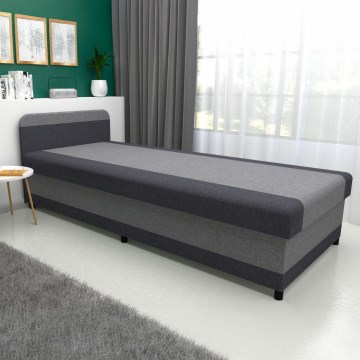 Letto imbottito con contenitore TALI 80x202 grigio/antracite