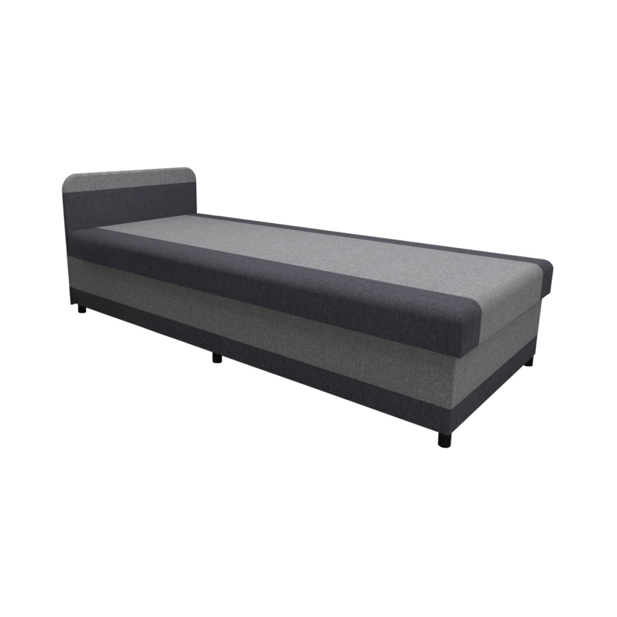 Letto imbottito con contenitore TALI 80x202 grigio/antracite