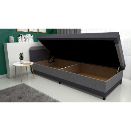 Letto imbottito con contenitore TALI 80x202 grigio/antracite
