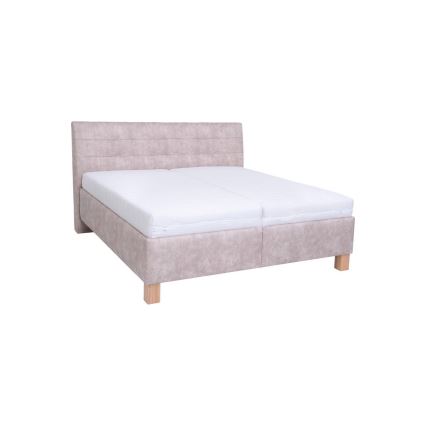 Letto imbottito con contenitore VIOLET 160x200 cm senza materasso beige