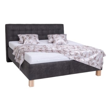 Letto imbottito con contenitore VIOLET 160x200 cm, senza materasso, grigio scuro