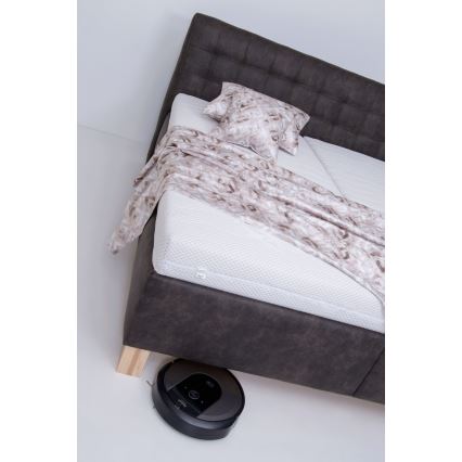 Letto imbottito con contenitore VIOLET 160x200 cm, senza materasso, grigio scuro