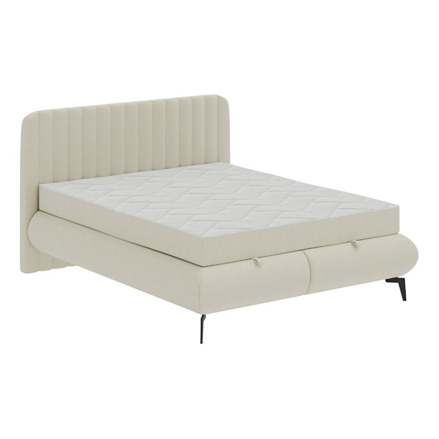 Letto imbottito con materassi e contenitore ALEXA 160x200 cm beige