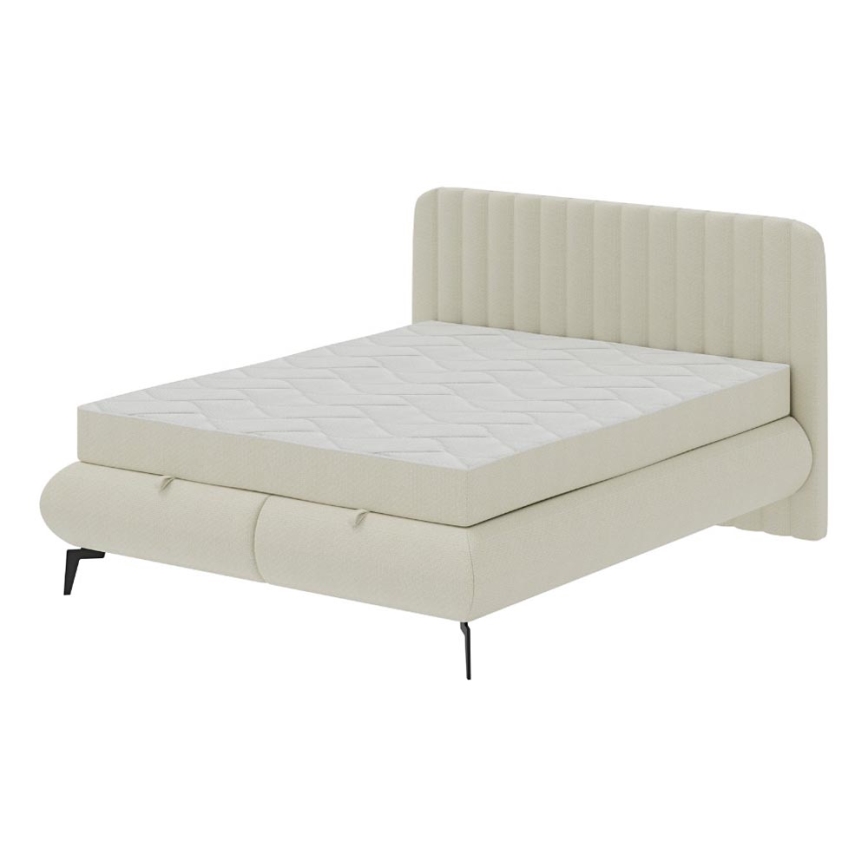 Letto imbottito con materassi e contenitore ALEXA 180x200 cm beige