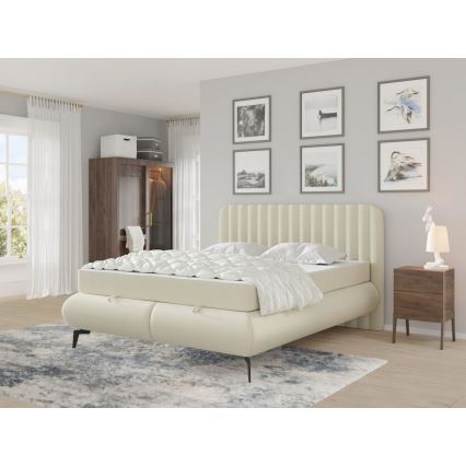 Letto imbottito con materassi e contenitore ALEXA 180x200 cm beige