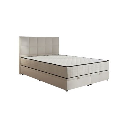 Letto imbottito con materassi e contenitore GRACE 140x200 cm beige