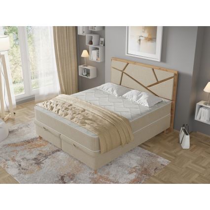 Letto imbottito con materassi e contenitore NAOMI 140x200 cm beige