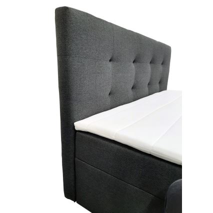 Letto imbottito con materassi e topper con contenitore EMBER 160x200 cm antracite