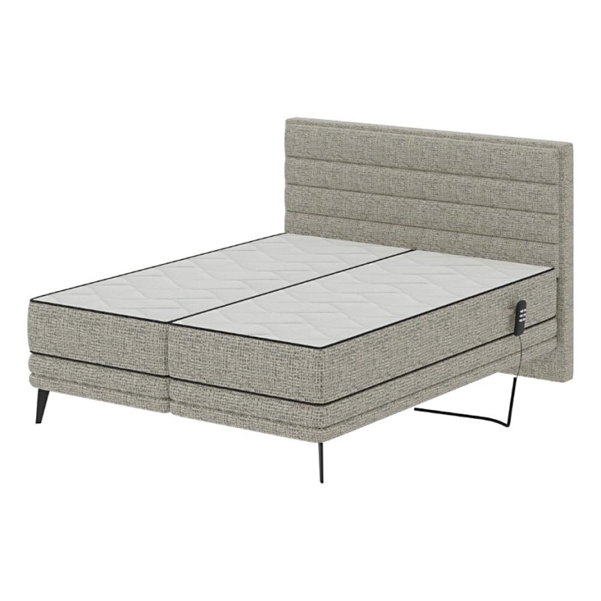 Letto imbottito con materassi e topper MILA 180x200 cm grigio