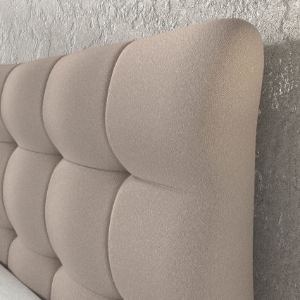 Letto imbottito con materassi e topper SOFIA 180x200 cm beige
