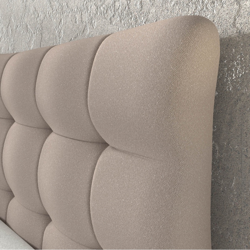 Letto imbottito con materassi e topper SOFIA 180x200 cm beige