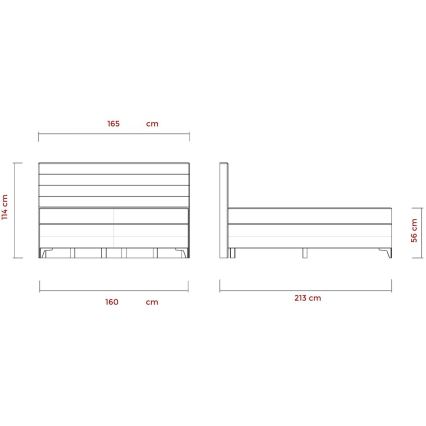 Letto imbottito con materassi regolabili elettricamente MILA 160x200 cm grigio