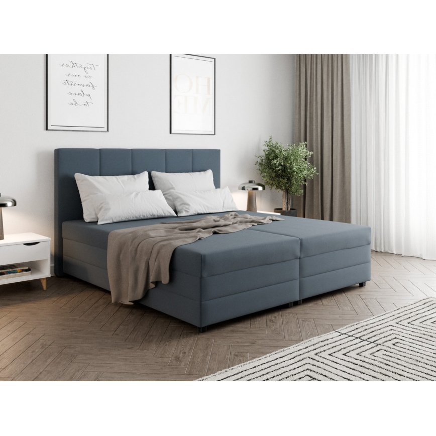 Letto imbottito con materasso a molle e contenitore ISABEL 200x180 grigio