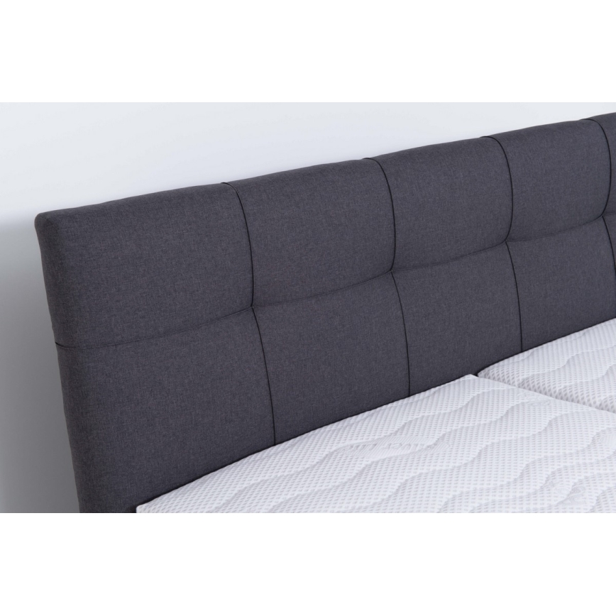 Letto imbottito con materasso e contenitore MARIA 160x200 cm grigio