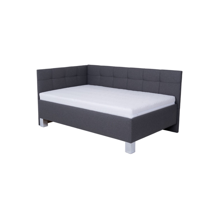 Letto imbottito con materasso e contenitore MARIA PETITE 120x200 cm grigio