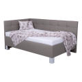 Letto imbottito con materasso e contenitore MARIA PETITE 120x200 cm taupe