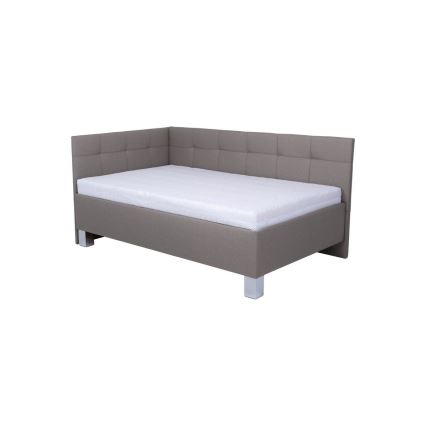 Letto imbottito con materasso e contenitore MARIA PETITE 120x200 cm taupe
