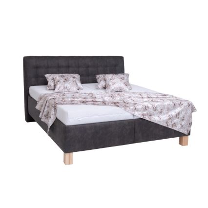 Letto imbottito con materasso e contenitore VIOLET 160x200 cm grigio scuro
