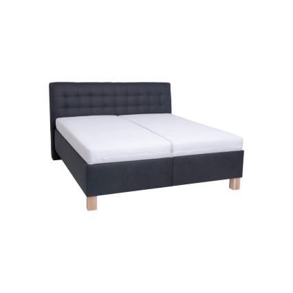 Letto imbottito con materasso e contenitore VIOLET 180x200 cm antracite