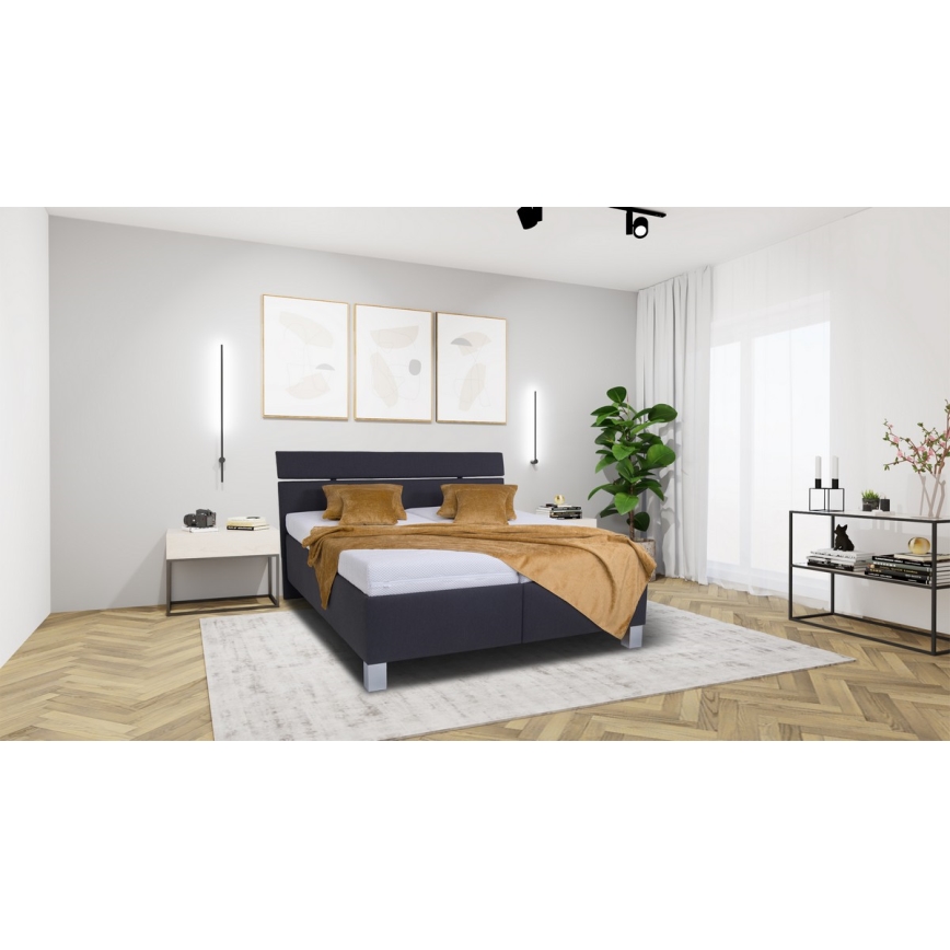 Letto imbottito con materasso e spazio di archiviazione ALIS 160x200 cm antracite