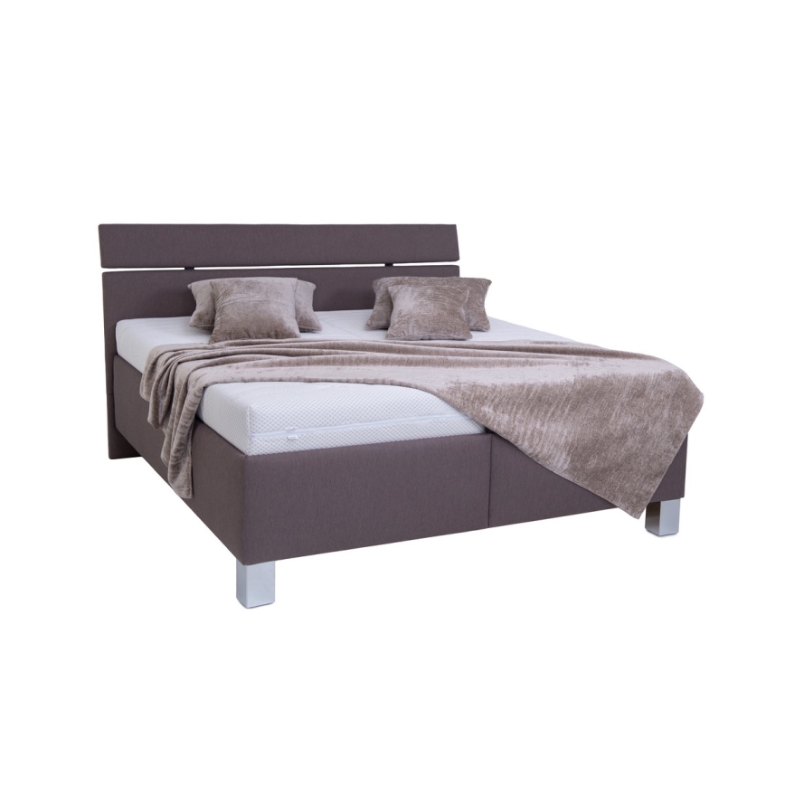 Letto imbottito con materasso e spazio di archiviazione ALIS 160x200 cm marrone
