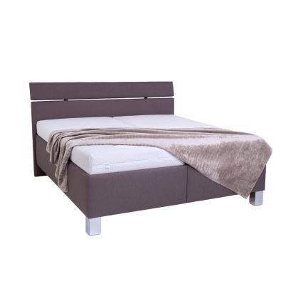 Letto imbottito con materasso e spazio di archiviazione ALIS 160x200 cm marrone